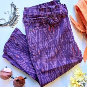 Lucky Brand Purple Charlie Skinny Jeans Aztec